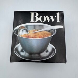 Leonard Silver Stainless Steel Gravy Bowl Set with Ladle and Underplate 1983